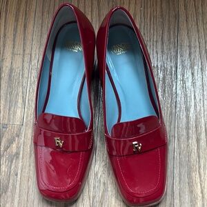 Red Patent Leather Loafers by Unknown Brand